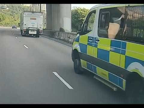 車CAM直擊 - 快線有大白鯊😏 貨車長行快線被咬