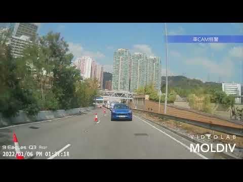 車CAM直擊 - 波子Cut雙白險撞工程人員，即場被小