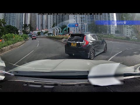 車CAM直擊 - 坑口迴旋處外圈L WM6228 入果下已經有啲Kick 麻煩小心駕駛