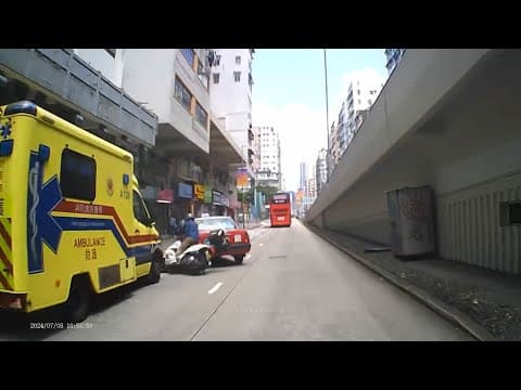 車CAM直擊 - 長沙灣道 的士與電單車相撞