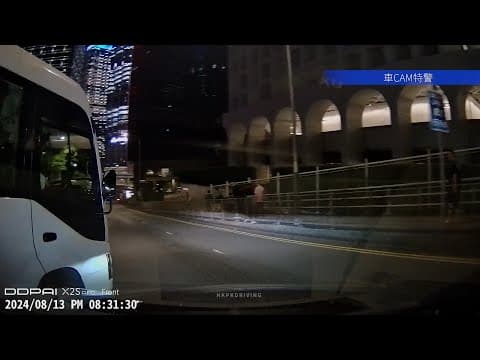 車CAM直擊 - YK6016 帝景園村巴 轉彎閘車爬頭失敗 惱羞成怒狂閃高燈