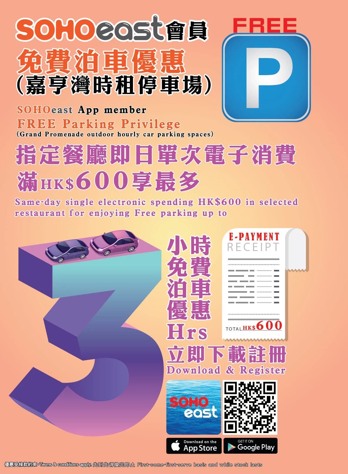 SOHOeast App會員免費泊車優惠