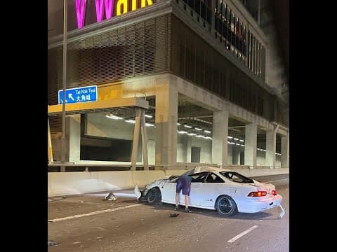 車CAM直擊 - 西九龍公路H車 翻騰十幾周 安全著陸
