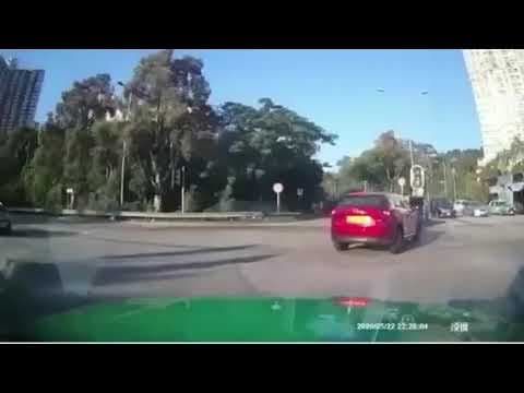 車CAM直擊 - 完善路向大埔工業邨方向近巴士廠交通意外過程