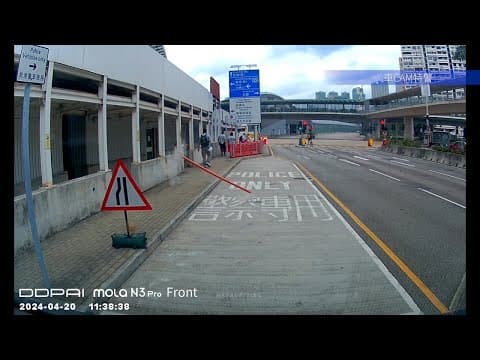 車CAM直擊 - 佐敦龨民道 長鐵通從地盤高處墮下  險擊中途人