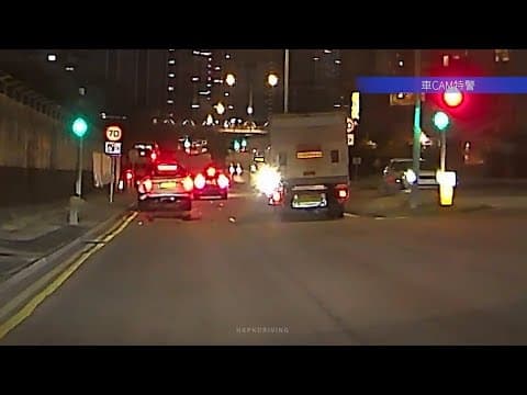 車CAM直擊 - 環保大道落斜撞正衝燈車 交通意外