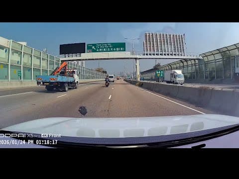 車CAM直擊 - 26師兄你跌咗個皮袋 仲打花咗人地車身 元朗公路近唐人新村