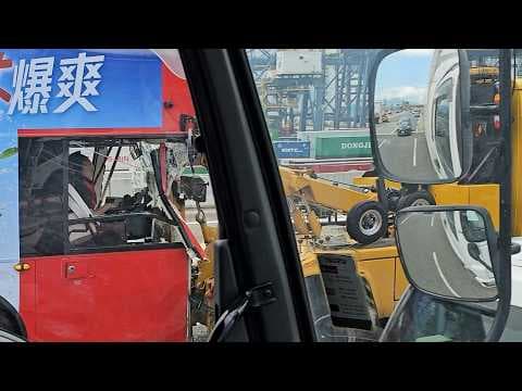 車CAM直擊 - 青葵公路九巴撞工程車 事發一刻 據報23人受傷