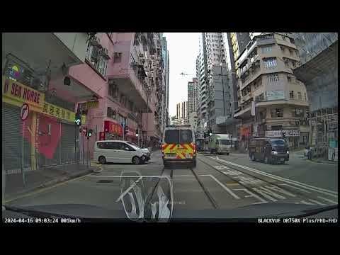 車CAM直擊 - 西灣河新成街 警車衝燈 被撞