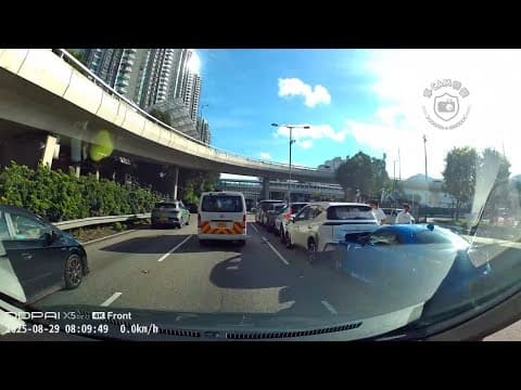 車CAM直擊 - (意外後現場) 五子連環  大埔公路 駿景園對出