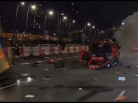 車CAM直擊 - (意外後現場) 私家車Cup4 起火 😨 大埔往上水方向