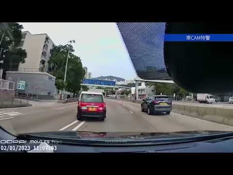 車CAM直擊 - 彩虹邨 的士落橋Cut影線 撞電單車