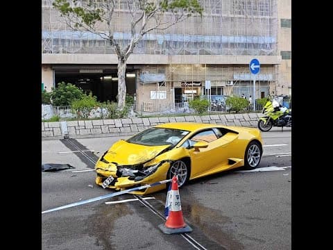 車CAM直擊 - 大涌道 林寶直剷的士 轉體三周