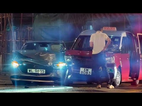 車CAM直擊 - 私家車衝燈撼的士 木廠街與土瓜灣道交界