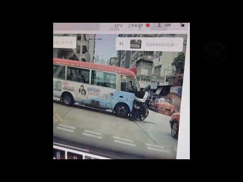 車CAM直擊 - 電動單車讓線直衝被紅Van撞飛 東沙島街順寧道交界 #希望幫到小巴司機