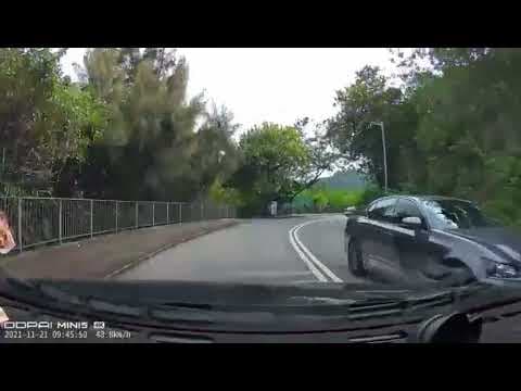 車CAM直擊 - (清晰版update) 鹿頸電單車越線直撞私家車