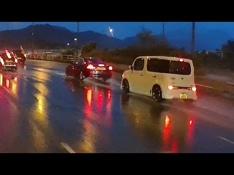 車CAM直擊 - 天雨路滑，小心駕駛！吐露港公路往上水方向近馬窩 交通意外 事發經過