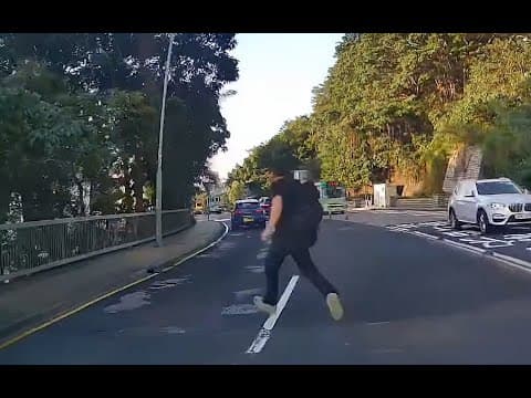 車CAM直擊 - 瑪麗地盤工？咁樣亂過馬路法，想死真係唔好累人