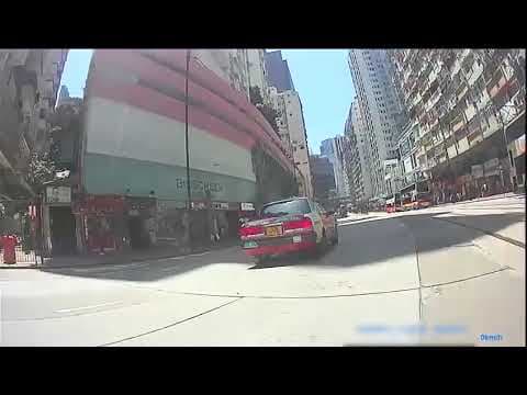 車CAM直擊 - 的士炮台山道衝燈被小巴攔腰撞