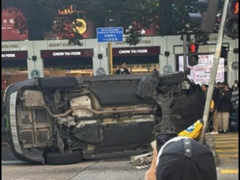 車CAM直擊 - 江若琳尖沙咀自炒翻側 事發一刻