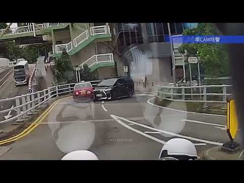 車CAM直擊 - 沙宣道 七人車轉彎越線撞的士