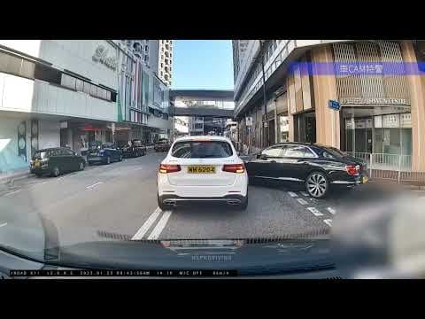 車CAM直擊 - 沙田正街 賓利讓線直出 Benz收掣不及
