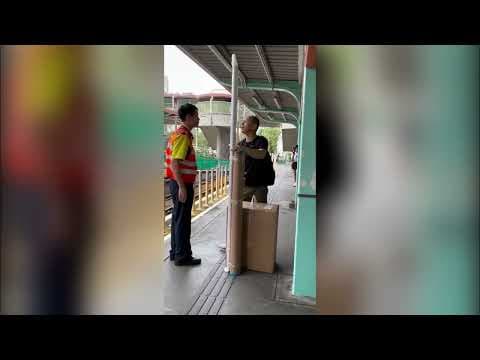 直擊 - 阿叔你碌嘢咁長...車頂都俾你頂穿啦！港鐵職員極盡責