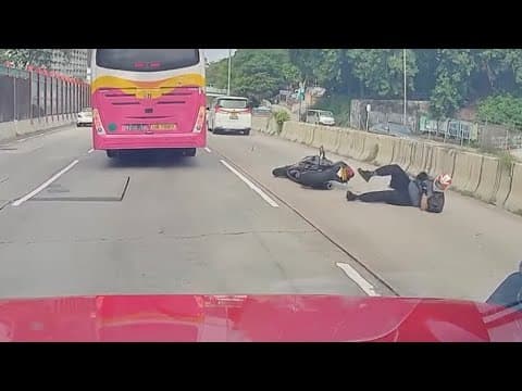 車CAM直擊 - 龍翔道電單車收掣不及自炒 滾地葫蘆