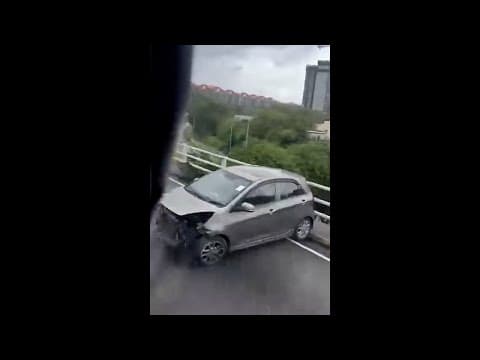 車CAM直擊 - 朗天路往天水圍方向 交通意外 事發一刻