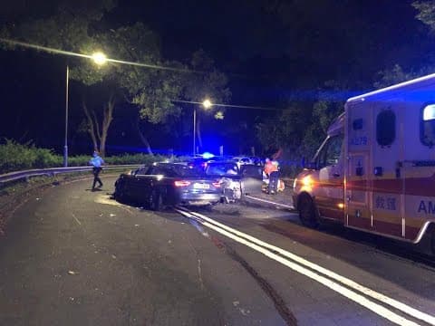 車CAM直擊 - 荃錦公路Audi越線撞對頭車 事發一刻