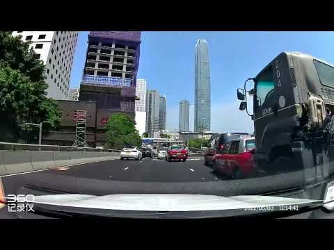 車CAM直擊 - 夏慤道天橋三車串燒意外經過