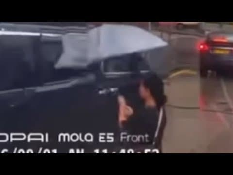 車CAM直擊 - WX3330 衝紅燈 路人睇唔過眼用遮啄 (轉載)
