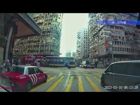 車CAM直擊 - 佐敦道 的士與巴士相撞