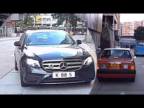 車CAM直擊 - 自由天地～前面的士 LU6209 雙黃停車落客，後面獅子會章Benz  K88S 雙白掉頭 #分兩單做