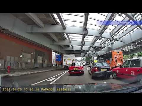 車CAM直擊 - 柯士甸道 Benz彈出彈入 被的士撞尾