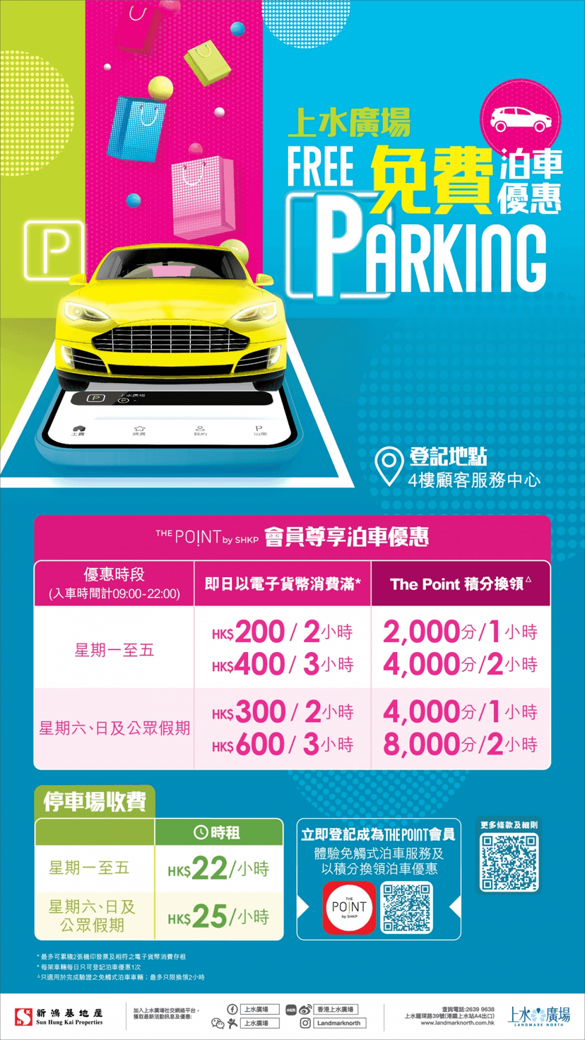 上水廣場免費泊車優惠