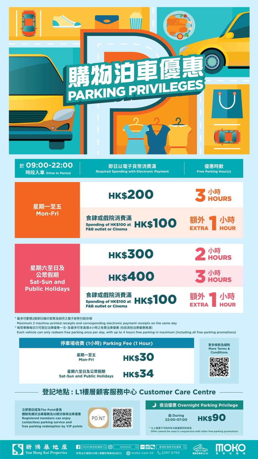 MOKO 新世紀廣場 購物泊車優惠 2023